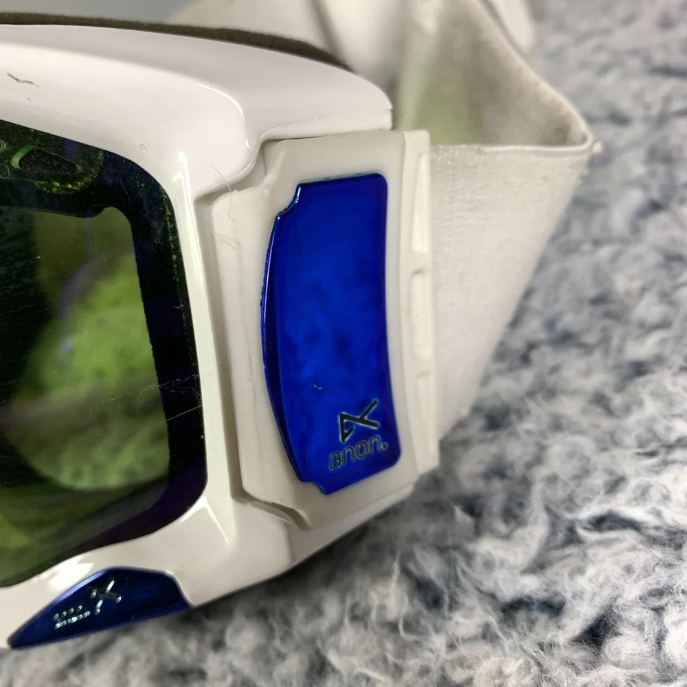 Anon X Goggles Kids Youth Size White Frame Green Lens Adjustable Snowboard Ski